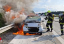 D: „Kleiner Flitzer“ auf der A 1 bei Sottrum in Vollbrand