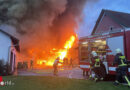 Stmk: Schwieriger Einsatz bei Wirtschaftsgebäude-Großbrand in Pöllau