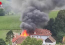 Nö: 20 Feuerwehren bei Gebäudegroßbrand in Weinzierl bei Ollern