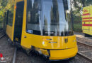 D: Straßenbahn der neuesten Generation gleist bei Verkehrsunfall in Dresden aus