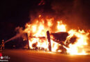 Bayern: Autotransporter mit neun Pkw auf der A3 bei Regensburg in Flammen