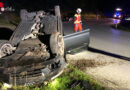 Stmk: Motorradunfall B 72, abgestürzter Mountainbiker und Pkw am Dach → Feuerwehr Krieglach im Einsatz