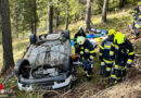 Ktn: Fahrzeugabsturz bei St. Oswald in Bad Kleinkirchheim von mehreren Organisationen beübt