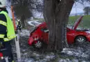 Oö: Lenkerin schlittert mit Pkw in Schiedlberg seitlich gegen Baum