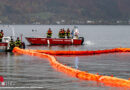 Oö: Ölaustritt in den Traunsee → drei Wehren bringen Ölsperren aus