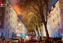 D: Feuer in Dortmunder Nordstadt → Flammen aus dem Dach eines Mehrfamilienhauses