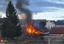 Nö: Schuppenbrand mit kleineren Munitions-Explosionen in Eisenreichs (Gem. Pfaffenschlag)  → 10 Feuerwehren ausgerückt