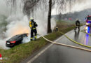 D: Pkw kollidiert bei Plütscheid mit Baum und brennt nach Lenkerrettung durch Ersthelfer