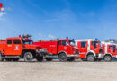 Oö: Fünf Generationen Tanklöschfahrzeuge in einer Feuerwehr → Fotoshooting