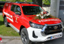 Stmk: Segnung des neuen Toyota-Hillux-Mehrzweckfahrzeuges (MZF-A) der Feuerwehr Weißkirchen