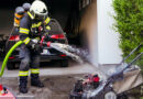 Oö: Brennender Rasenmäher in Garage in Unterweitersdorf