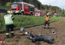 Stmk: Motorradfahrer mit Bike in Kobenz in Feld gestürzt und verletzt