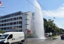 Schweiz: Mehrere Meter hohe Wasserfontäne und Wasserschaden in Gebäude durch umgefahrenen Hydranten