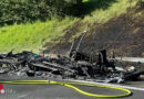 Schweiz: Reifenplatzer im Tunnel → Wohnwagen bei folgendem Brand eingeäschert