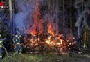 Oö: Holzstoß brennt mitten in der Nacht in Waldstück in Pfarrkirchen