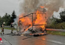 Sbg: Klein-Lkw mit Elektrogeräten auf A 10 beim Knoten Pongau in Vollbrand