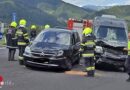 Stmk: Fahrzeugkollision am Autobahnzubringer in Mitterdorf im Mürztal