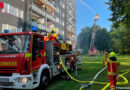 D: Wohnungsbrand im fünften Obergeschoss eines großen Mehrfamilienhauses