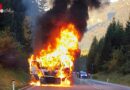 Oö: Mit Salz beladener Lkw in Gosau in Flammen