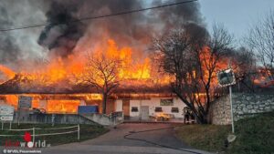 Stmk: Wirtschaftsgebude-Grobrand am 1. Weihnachtstag in Lannach